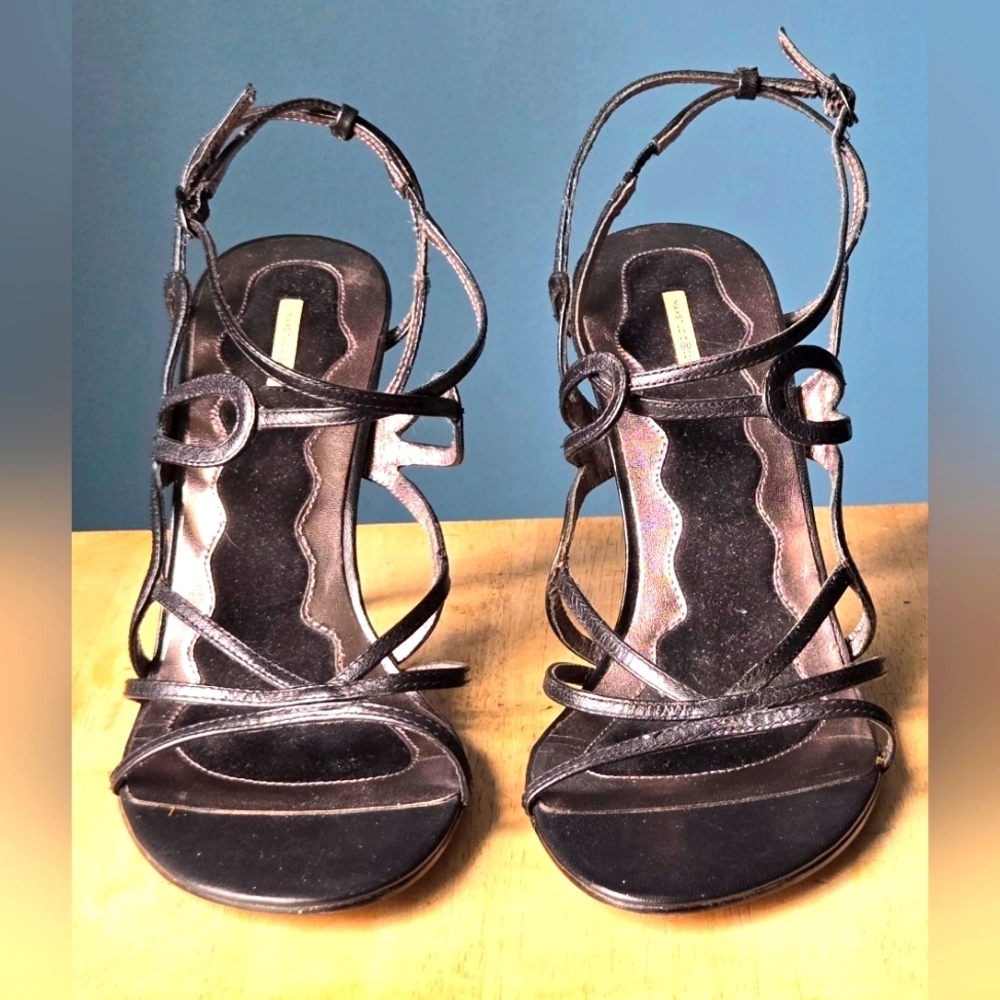 Max Studio / Black Leather Heels  / Size 9